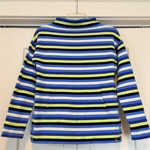 TALBOTS Women’s Winter Long Sleeve Cozy Striped Kangaroo Pouch Athletic Top